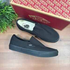 Vans Classic Slip On Shoes Black Unisex Size M9.5/W11